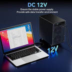 6 Bay Hard Drive Enclosure with Cooling Fan for 2.5“/3.5" SATA HDD/SSD with USB A/C 3.2 Gen 2, Support Hot Swappable, Daisy Chain Expansion, Tool-Free HDD Enclosure, DAS(NO RAID/NAS)