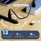 Stylus Pen for iPad, Dual-Tip 13 mins Fast Charge Pencil for Apple, Palm Rejection, Tilt Sensitivity, Compatible w/iPad 6/7/8/9/10, Pro 11/12.9in/M4, Air 3/4/5/M2, Mini 5/6 - Black