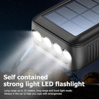 Solar Charger Power Bank 63200mAh, Portable Charger with Dual Outputs & Dual Inputs 4 LEDs Flashlight, Hand Crank Power Bank Fast Charging Battery Pack for Outdoor Camping Survival Gear