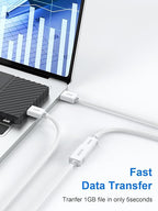 VCZHS Tech USB Extension Cable White 1ft, USB 3.0 Extender for High-Speed Data Transfer & Fast Charging, Durable & Flexible for Mouse, Keyboard, Printer, Flash Drive, Webcam, and More