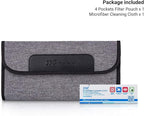 JJC 4 Pockets Lens Filter Case for Filter Up to 82mm (37mm 40.5mm 43mm 46mm 49mm 52mm 55mm 58mm 62mm 67mm 72mm 77mm),Foldout Filter Pouch with Microfiber Cleaning Cloth,Photography Filter Holder Bag