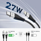 USB C to Lightning Cable 6FT 2Pack [Apple MFi Certified] iPhone Charger Fast Charging Cord Type C to Lightning Cable for iPhone 14 Pro Max/Plus/13/12/11/X/XR/XS/SE/8/7/6/5/iPad - Black