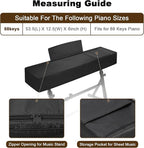 Explore Land 88 Keys Digital Piano Dust Cover with Music Stand Opening and Pockets - Waterproof Leatherette Electronic Keyboard Cover Fits for Most Piano