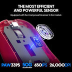 Pulsar Gaming Gears - X2H ES Wireless Gaming Mouse, Limited Edition, Symmetrical, Optical Switch, OLED Display, Driverless, PAW3395 Sensor, 100H Battery, 4K dongle Included (Medium, Red)