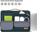 MOSISO 360 Protective Laptop Case 13 inch, 13 inch Laptop Sleeve Compatible with MacBook Air M4 M3 M2 M1 2025-2018/Pro M2 M1 2025-2016, Side Open Carrying Case with 4 Zipper Pockets&Handle, Teal Green