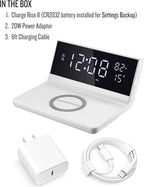 Soundfreaq Charge Rise II, SFQ-20: Digital Alarm Clock, with Dual Alarms, Fast USB Charger and Wireless Charger