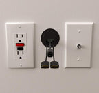(2-Pack Black) Cable, Wire & Cord Management - Self Locking Grommet with Cover for Walls, Ceilings, Desks, Used for All Surfaces 3/8” to 1” Thick, Made in USA