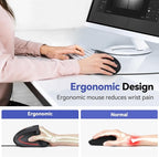 TECKNET Wired Mouse, 6400 DPI Ergonomic Mouse 6 Buttons Silent Mice 4 Adjustable DPI Vertical Mouse Compatible with Windows/Chrome/Laptop/Computer