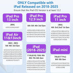 iPad Pencil with Magnetic&5 Extra Tips,USB-C Faster Charge,Stylus Pen Compatible with iPad 6-11th/A16,Air M3/M2/3-5th,Pro M4/11/12.9/13inch,Mini 5th-7th/A17Pro (Black)