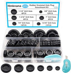 53PCS Rubber Grommets for Wiring, Rubber Grommet Kit in 6 Assorted Drill Hole Sizes 5/8" 13/16" 7/8" 1" 1-3/16" 1-1/2", Two-Sided Rubber Hole Plug for Protecting Wires