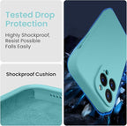 FireNova Designed for iPhone 13 Pro Case, Silicone Upgraded [Camera Protection] Phone Case with [2 Screen Protectors], Soft Anti-Scratch Microfiber Lining Inside, 6.1 inch, Sea Blue