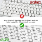 (2PCS Pack) English Keyboard Stickers, Universal Keyboard Replacement Letters English White Background with Black Lettering for Laptops Computer, Matte Keyboard Alphabet Stickers -White