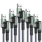 AINOPE USB C Charger 5-Pack [10/6.6/6.6/3.3/1.6ft] 3.1A Fast Charging, Right Angle, Nylon Braided, Compatible with Galaxy S22/21 Note20, LG V20