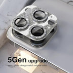 Choiche Compatible for iPhone 16 Pro/iPhone 16 Pro Max Camera Lens Protector, Bling Camera Cover with 9H Tempered Glass Lens Screen Protector Metal Ring Accessories (Glitter-Titanium Natural)