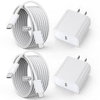 10FT Apple iPhone 16 15 Charger, 2-Pack Extra Long 10Foot USB C to Type C Charger Woven Cable Cord 20W USB C Charger Block Cube Super Quick Charging for iPhone 16 15 Pro/Plus/Pro Max,iPad Pro/Air/Mini