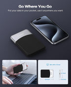 ORICO 2TB External SSD with 2 in 1 USB C Cable, Portable Solid State Drive USB 3.2 Gen 1 Up to 460MB/s, Dust and Drop Resistance, Reliable Storage for USB-C Smartphone, PC, Tablet, Labtop - M25PRO