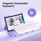 Keyboard Case for iPad 9th/8th/7th Generation 10.2 inch 2021/2020/2019 & ipad Pro 10.5-inch & ipad Air 3 2019-Backlit Detachable keyboard 360° Rotatable Folio Cover with upper pencil holder-(Purple)