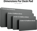 YSAGi Leather Desk Protector, Office Mat, Large Mouse Mat, Non-Slip PU Leather Blotter, Laptop Pad, Waterproof Writing Pad for Office and Home (Dark Grey, 31.5" x 15.8")