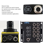 M12 Ethernet 8 Pin X Coded RJ45 CAT7e GigE Cable for Basler Cognex Keyence Datalogic Microscan Sick Camera Sensor High Speed Network Switch 2 Meter