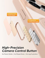 MAGIC JOHN 360° Rotatable Magnetic Invisible Stand for iPhone 16 Pro Max Case [Camera Control Button] [Compatible with MagSafe] 16FT Shockproof for iPhone 16 Pro Max Case with Kickstand, Rose Gold