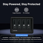 Gitryin 12-in-1 Desktop Charging Station with 4 Retractable Type-C Wall Chargers, 40W USB-C Power Strip with Flat Plug, Extension Cord with 1020J Surge Protection for Home Office