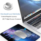 Beautiful Galaxy Nebula Mouse Pad, Full Moon in Night Forest Mouse Pad for Design, Anti-Slip Rubber Base Wireless Mouse Pads for Laptop