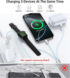 Temdan for Travel Vacation Essentials,3 in 2 USB C Cable for Apple Watch Charger/iPhone 16 Charger/Lightning,Multi Charging Cable Cord,Camping Essentials,Designed for iWatch & iPhone 16-12-4FT Blue