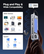 ORICO 40Gbps M.2 NVMe SSD Enclosure with Built-in Cooling Fan, Tool-Free External Hard Drive Enclosure, Support 2230 2242 2260 2280(M Key), Compatible with Thunderbolt 3/4 USB4/3.2/3.1/3.0/2.0-TCM2U4