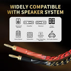 12 AWG Audiophile HiFi Speaker Audio Cable–4N OFC Core,24K Gold-Plated Banana Plugs with Nylon Braid,Compatible with Amplifier,Speakers,AV Receiver & Home Theater(9.84ft/3m) 2-Pack
