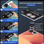 for Samsung Galaxy Z Flip 7 Camera Lens Protector, Individual Metal Ring Tempered Glass Lens Cover, [Strong Adsorption] Scratch Resistant Ultra-Thin HD Clear Lens Cover, 1 Set-Pink