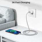 Elebase iPhone 16 15 Pro Max Charger Cord 1.5/3.3/6.6FT 3 Pack,USB to USB Type C Car Charging Cable,USBC Power Cable for New Apple iPad mini Air,Airpods 4,Samsung Galaxy S25 S24 S23 Plus Ultra,Z Flip