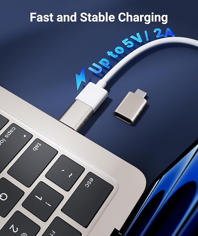 Syntech USB C to USB Adapter Pack of 2 USB C Male to USB3 Female Adapter Compatible with iPhone 16 Pro Max MacBook Pro Air 2023 iMac iPad mini Pro, Other Type C or Thunderbolt 4/3 Devices, Starlight