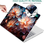 Tuiklol Case for 15 Inch Microsoft Surface Laptop 5/4/3 2022-2020, Model 1979/1953/1872/1873 Hard Shell Cover, Keyboard Cover+Screen Protector+Dust Plugs,Luminescent Flowers