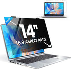 Laptop Privacy Screen 14 inch, 9H Hanging Privacy Screen for Laptop for 16:9, Acrylic HD Eye Protection Anti Glare Blue Light Laptop Screen Privacy Filter