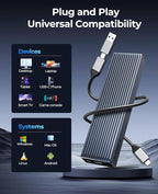ORICO M.2 NVMe SSD Enclosure Aluminum Tool-Free Adapter, 10Gbps USB3.2 USB-C M2 Reader for M.2 PCIe NVMe M-Key 2230/2242/2260/2280 SSD, Thunderbolt 3 Compatible, External Case Support UASP Trim-BM2G2