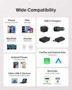Belkin USB C to USB C Cable, 6.6ft, 60W - Type C Charger, iPhone Charger Cord, Soft, Braided, Flexible for iPhone 16, Galaxy S25, Pixel 9, Airpods, iPad Pro, Tablet & More, Travel Essentials - Pink