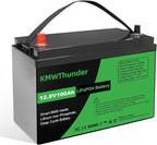 12V 100Ah LiFePO4 Lithium Battery, Built-in Smart BMS, Low Temperature Protection Group 24 Deep Cycle Battery for Trolling Motor, RV, Solar, Marine, Camping and Off Grid Applications