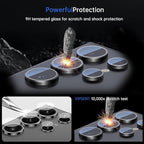 For Samsung Galaxy S25 Ultra Camera Lens Protector, Individual Lens Protector, Ultra HD 9H Tempered Glass Screen Protective Cover, Anti-scratch, Military Grade Drop Protection 2 Set. (Titanium Black, S25 Ultra)