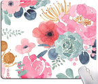 Mouse Pad, Premium-Textured Mouse Mat, Non-Slip Rubber Base Mousepad for Laptop, Computer & PC,9.5×7.9 in,Pink Green Flower