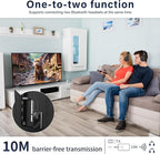 Xumee Airplane Bluetooth 5.2 Transmitter for 2 AirPods or Headphones, aptX Low Latency, 3.5mm AUX Jack & Bluetooth Receiver – Wireless Audio Adapter for Plane Travel, TV, Gym,Car,Speakers (Grey)