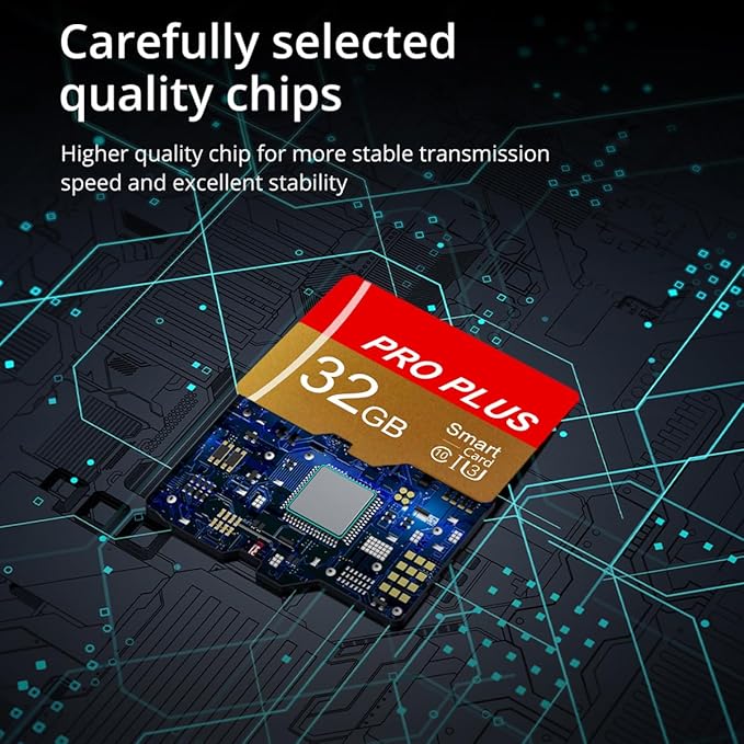 2 Pack TF Card 32GB with Adapter, High Speed Memory Card, UHS-I C10 A1 Memory TF Card for Tablet/Mobile Phone/Camera/Car Audio/Game Console (TF162 Red Gold 32GB)