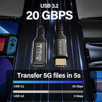 USB C Extension Cable 10ft,usb c female to usb c male cable long,usc to usc extender cable usb 3.2 Extension 240W PD Fast Charging 20 Gbps Compatibility with Laptop Tablet Mobile Phone and more