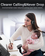 USB Headset with Microphone for PC - Lightweight Single-Ear Computer Headset, Crystal Clear Sound & Comfort Fit, Flexible Steel Headband (3.5mm+USB)