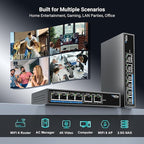 6 Ports 10Gb Unmanaged Ethernet Switch with 4*2.5G Base-T Ports, 2*10G RJ45 Ports. 60Gbps Switching Capacity, GiGaPlus 10Gbps Network Switch for 2.5G/10Gbps NAS/PC, WiFi6 Router, Wireless AP