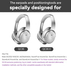 Replacement Earpads Cushions for Bose QuietComfort35&35ii(QC35 II & QC35) Silver Headphones - Professional Positioning Tools Included, Noise-Isolating Memory Foam & Breathable Leather (Grey)
