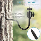 3 Pcs Trail Camera Tree Mount,1/4 in Screw,360° Adjustable Screw Security Cam Mount for Game Cameras, Solar Panels, etc, Easy to Install & Heavy Duty