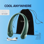 Portable Neck Fan - 3 Speed Rechargeable Bladeless Neck Fan, Adjustable Personal Green Neck Fan For Women & Men Modern Design, Great Cooling Fan For Travel, Outdoors & Sports