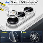 for Samsung Galaxy Z Fold 7 Camera Lens Protector, Individual Metal Ring Tempered Glass Lens Cover, [Strong Adsorption] Scratch Resistant Ultra-Thin HD Clear Lens Cover, 1 Set-Silver