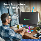 Computer Privacy Screen Filter 21.5 Inch, 9H Hardness Hanging Computer Screen Privacy Shield Compatible with 16:9 Widescreen Monitor, Eye Protection and Blue Light Blocks………