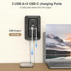 2 Pack Multi Plug Wall Outlet Extender Surge Protector 6 AC Outlet Splitter with 4 USB Ports(2 USB C) Wall Charger 1050J Power Strip 125V/15A, 1875W for Home, Office, Travel Dorm Room Essentials